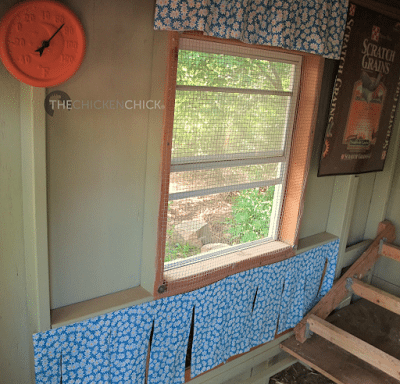 Within a week of hanging these primitive nest box curtains, the young chickens began roosting like big girls.