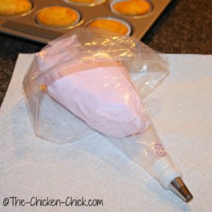 Frosting in pastry bag