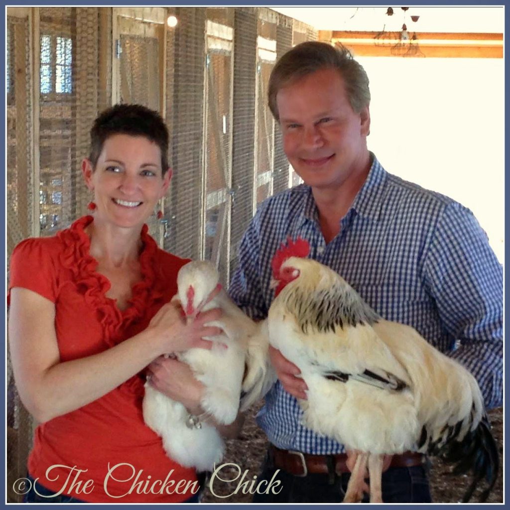 Kathy Shea Mormino, The Chicken Chick with P. Allen Smith and some of his heritage breed chickens