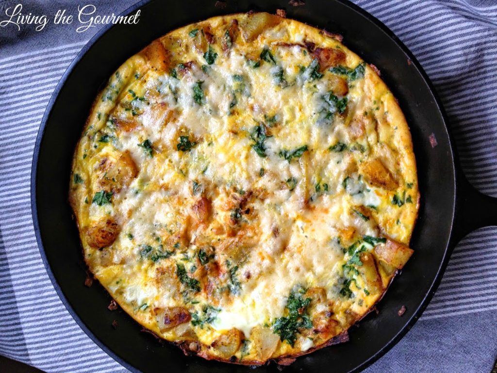 Clever Chicks Blog Hop #87 with a Chicken Fountain Giveaway! Potato Frittata, shared by Living the Gourmet