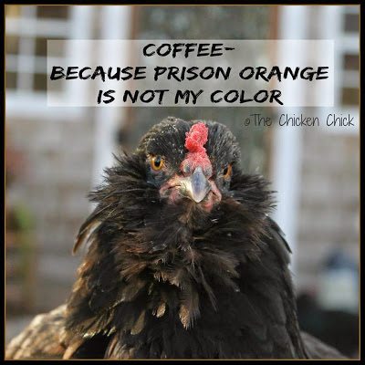 Coffee- because prison orange is not my color.
