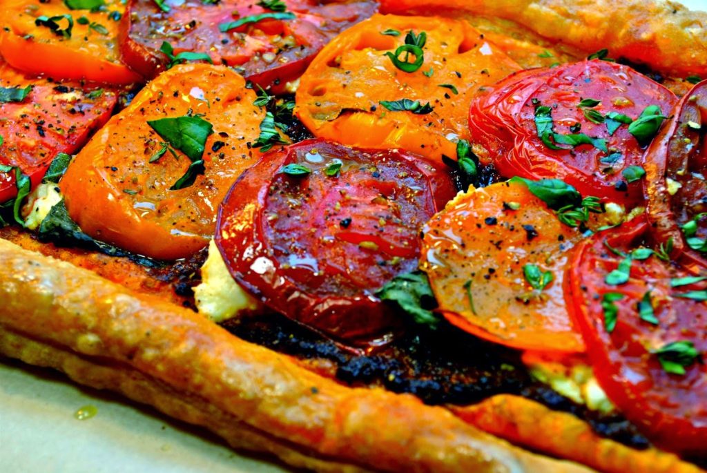 Clever Chicks Blog Hop at The Chicken Chick® Double Tomato Tart with Ricotta & Basil, shared by From Everyday to Gourmet