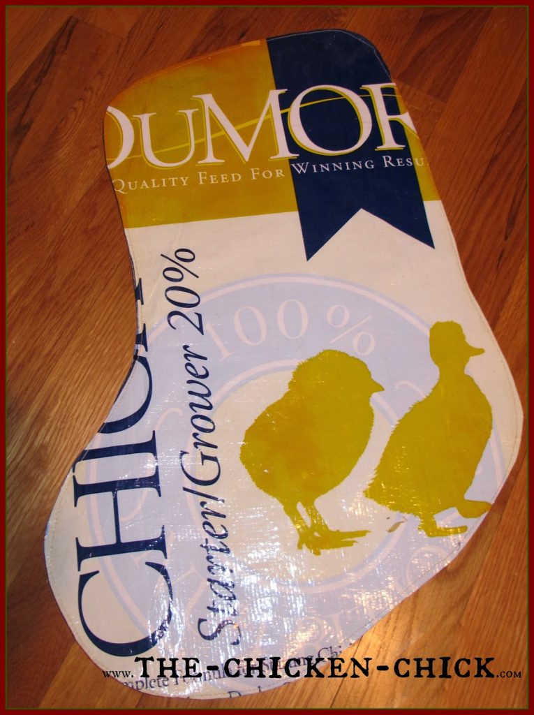 Today I am sharing my DIY repurposed feed bag chicken Christmas stocking tutorial so you can make them yourself and I can stop selling them in my online store and focus more on cookie baking next year!
