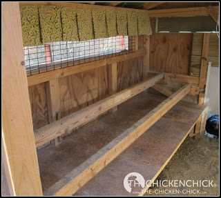 DROPPINGS BOARD: a shelf placed underneath roosts in a chicken coop to collect chicken droppings produced overnight for removal.
