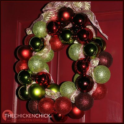 Dollar Store ornament wreath via The Chicken Chick®