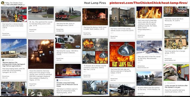 Pinterest Board of Fires caused by Heat Lamps