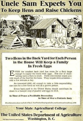 Not only was permission not required under the law, the government promoted it, encouraging families that did not already keep chickens during World War II to keep chickens as a patriotic duty!