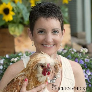Kathy Shea Mormino, The Chicken Chick with Roy, a Gold Laced Polish rooster