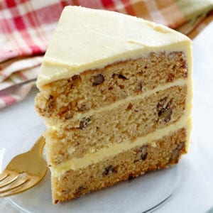 Maple Syrup and Pecan Layer Cake