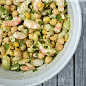 Cilantro Lime, Shrimp, Chickpea Salad, shared by Luv a Bargain