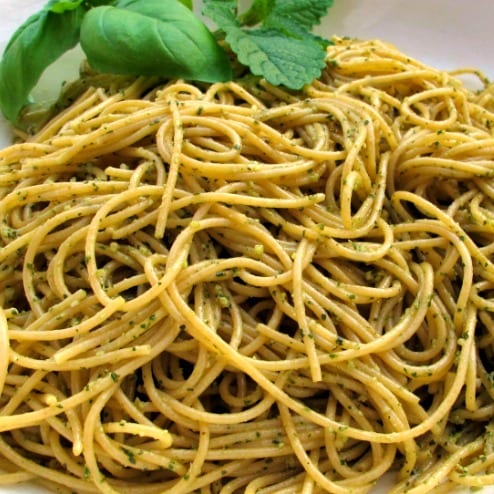 Lemon Balm Pesto Pasta Recipe