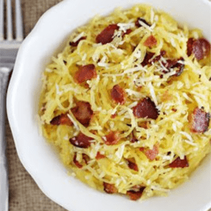 Bacon Parmesan Spaghetti Squash, shared by Home Cooking Memories
