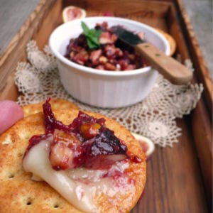 Baked Brie with Figs, Pistachios & Walnuts, shared by Sumptuous Spoonfuls