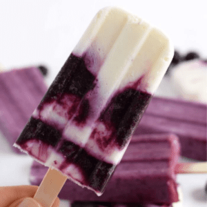 Blueberry Vanilla Yogurt Popsicles, shared by Lyndsy & Co