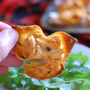 Buffalo Chicken Wonton Poppers, shared by A Sprinkle of This and That