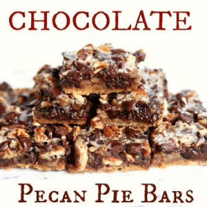 Chocolate Pecan Pie Bars, shared by Oh Mrs. Tucker