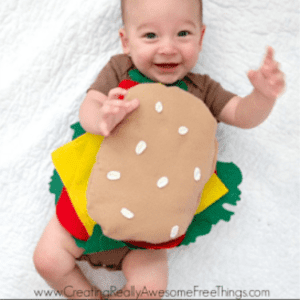 DIY Hamburger Baby Costume, shared by Creating Really Awesome Free Things
