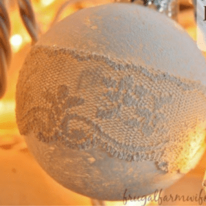 DIY Rustic Lace Ornament, shared by The Frugal Farm Wife