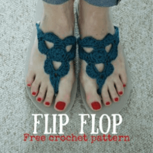 Free Pattern for Crochet Flip Flops, shared by Happy in Red