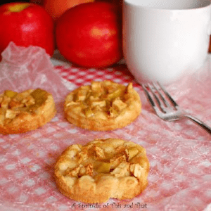 Mason Jar Lid Apple Snickerdoodle Pies, shared by A Sprinkle of This and That