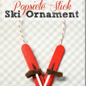 Popsicle Stick Skis Ornament, shared by Sweet Pea