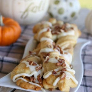 Pumpkin Pie Twists with Cream Cheese Frosting, shared by Simple Acres