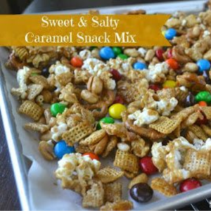 Sweet & Salty Caramel Snack Mix, shared by Sunflower Supper Club